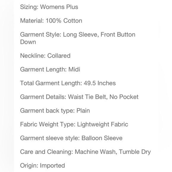 Ava & Viv Blue Polka Dot Balloon Sleeve Belted Shirtdress Size 1X - Picture 6 of 6